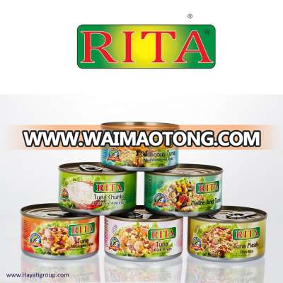 CANNED TUNA FISH IN OLIVE OIL WITH CHILLI FROM THAILAND BLUE RIVA / RITA BRAND