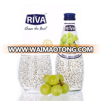 WHITE GRAPE BASIL SEED DRINK GLASS BOTTLE 290 ML