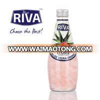 ALOE VERA DRINK WITH LYCHEE FLAVOR IN GLASS BOTTLE FROM THAILAND