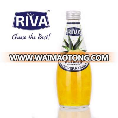 ALOE VERA DRINK WITH MANGO FLAVOR IN GLASS BOTTLE FROM THAILAND